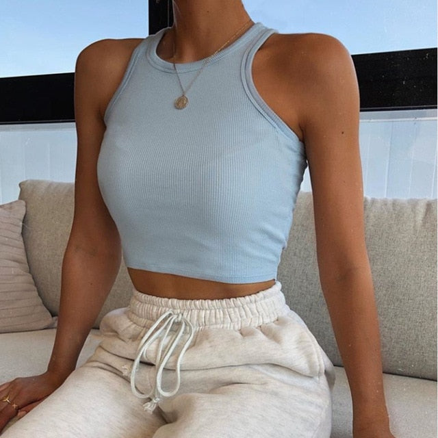 Ribbed Cropped Tank Top